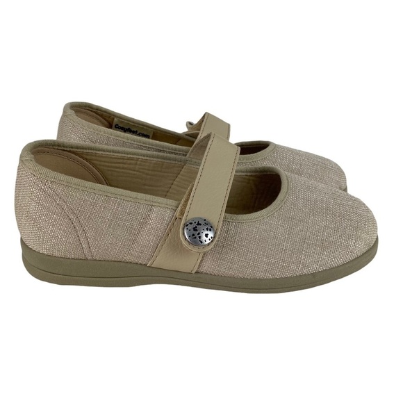 Cosyfeet Shoes Flats Mary Jane Women’s US Size 9 Tan Brown Hook & Loop Comfort - Picture 2 of 12
